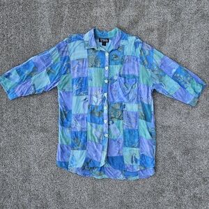 Tropical Tantrum Hawaiian Shirt Colorful Batik Tropical Island Wear SS Women XL